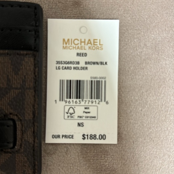 LG Card Holder Brown /Black-Michael Kors monogram card holder - Picture 5 of 5